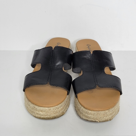 Quipid Platform Espadrilles Black Slides Size 7 - Picture 2 of 11